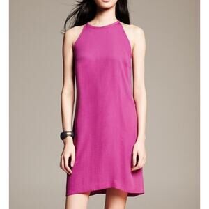 Women's Banana Republic Pink Halter Sleeveless Tie-Back Mini Dress EUC Size 0